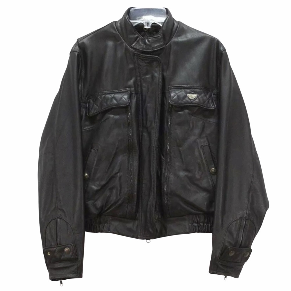 Vintage First Gear Leather Motorcycle Jacket Coat